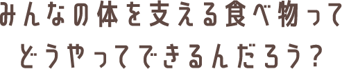 みんなの体を支える食べ物ってどうやってできるんだろう?