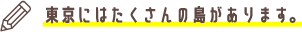 東京にはたくさんの島があります。