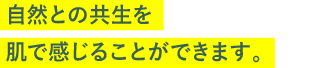自然との共生を肌で感じることができます。