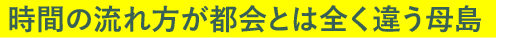時間の流れ方が都会とは全く違う母島